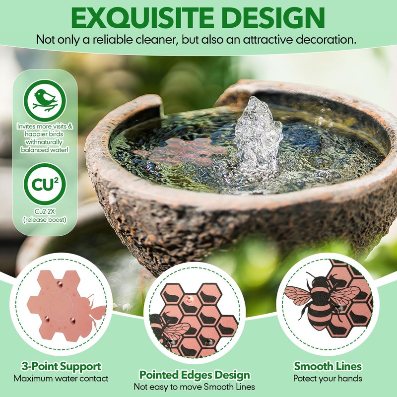 1 Pack Bird Bath Copper Disk for Physical Clean Water