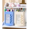 ZLLkeji Rotating Desk Organiser with To-Do List, Space-Saving Pen Holder,