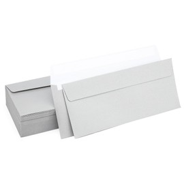 100 Pack Metallic Silver Envelopes #10 Business Envelopes 4-1/8 x 9-1/2 Self adhesive Mailing Envelopes for Office, Business Letterhead, Invoices, Personal Mailing, Letters, Unique Invitations