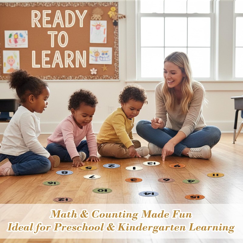 FaCraft 36PCS Boho Line Up Spots for Classroom Floor 4"