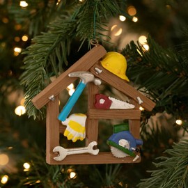 Construction Tools Resin Xmas Christmas Tree Ornaments Holiday Decoration Tiered Tray Decor Great Gift Idea Stocking Stuffers Handy Worker Carpetner Handyman Gifts Tool Box