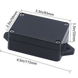 Raculety Project Box ABS Black Electrical Boxes IP65 Outdoor Waterproof Box Electronic Junction Box Fixed Ear Power Enclosure with Cable Glands for DIY Project 3.3 x 2.3 x 1.3 Inch (83 x 58 x 33 mm)