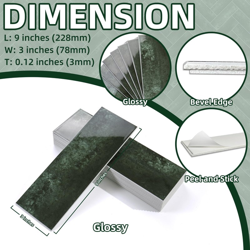 ROOMOSA 30 PCS Peel and Stick Backsplash for Kitchen -