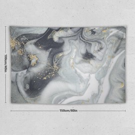 ZhiRain Marble Tapestry Wall Hanging Abstract Grey Gold Black Marble Texture Line Cracked Stripe Luxury Tapestries Home Decor for Living Room Bedroom Apartment Farmhouse Dorm 40"x60"