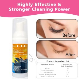 Kit Shampoo Espuma Para Pestañas Y Brocha Para Extensiones