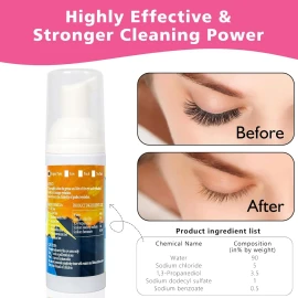 Kit Shampoo Espuma Para Pestañas Y Brocha Para Extensiones