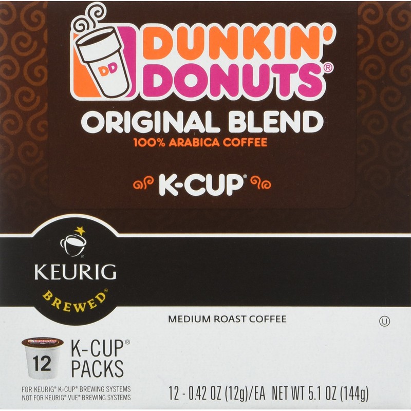 Dunkin' Donuts Original Blend Medium Roast Coffee, 12 K Cups