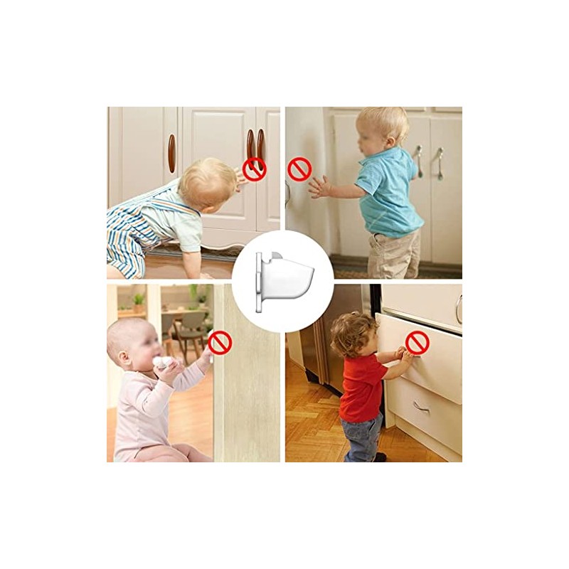 Retoo Cabinet Lock Magnetic 4 Pieces Cabinet Lock with Key
