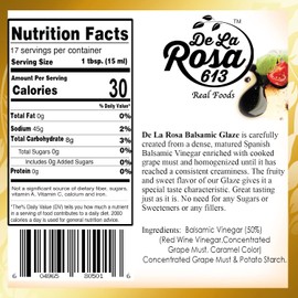 De La Rosa Dark & White Balsamic Glaze, Vegan, Kosher & Gluten Free, Great for Salad Dressings, Marinades & More, Made from balsamic Vinegar of Spain, 8.45 Oz (combo)