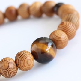 念珠 Dot Quartz Rosary Bracelet Approx. 8 X 9 Mil 屋久 Cedar Tiger Eye Stone Power Stone natural stone bracelet 念珠 Mala Bracelet World Heritage Hatt Too Natural Wood Tiger Eye For Men And Women Men's Women's 2000800101592 