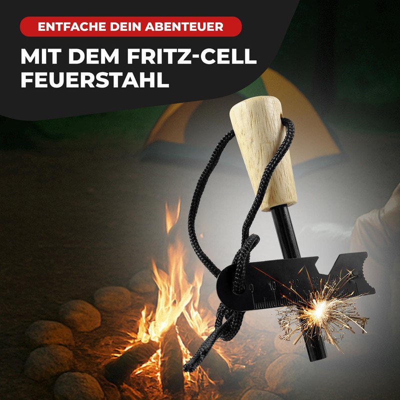 Fritz-Cell Fire Steel Fire Starter for Camping, Survival, Outdoor Magnesium
