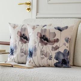 Outdoor Cushion Weatherproof Cushion Cover Abstract Retro Waterproof Sofa Cushion Flowers Decorative Cushion 50 x 50 cm Cushion Covers Decorative Polyester Cushion Cover for Garden Sofa Living Room