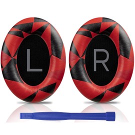 SOULWIT Earpads Replacement for Bose QuietComfort 45 (QC45)/QuietComfort SE (QC SE)/New Quiet Comfort Wireless Over-Ear Headphones, Ear Pads Cushions with Softer Protein Leather - Red Storm