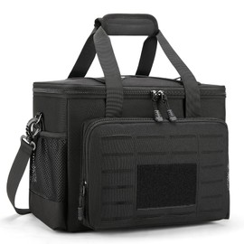 Tactical Cool Bag Small 20 L, Cool Box Foldable Lunch Bag Men - Waterproof and Leak-Proof Durable Picnic Bag for Supermarket Shopping Park Picnic Beach Holiday Black