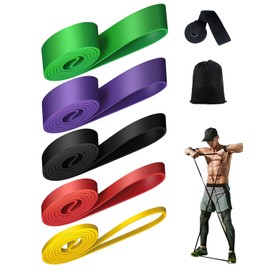 Victoper Resistance Bands Set(5 Pieces) Pull Up Bands Exercise Bands for Strength Training Fitness Pilates Yoga Stretch Toning Includ Door Anchor and Storage Bag Yellow/Red/Black/Purple/Green