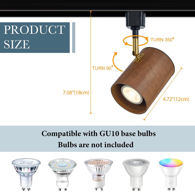 Modern H Type Track Lighting, Adjustable Black Finish and Real