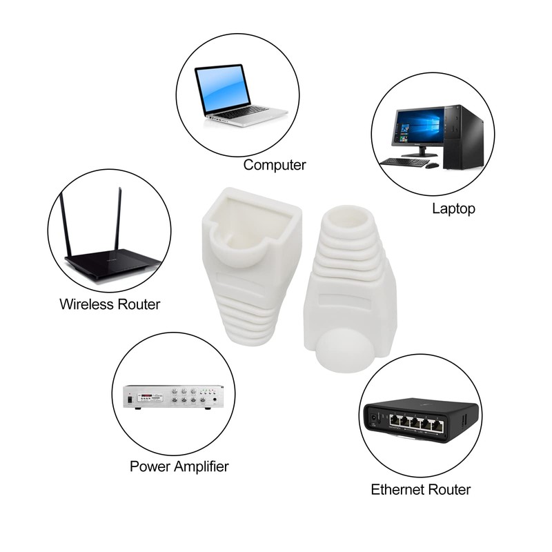 YIOVVOM Soft Plastic Ethernet RJ45 Cable Connector Boots Cover Strain