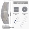 600D Patio Umbrella Parasol Cover Waterproof Outdoor Anti-UV Protective Cover
