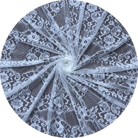 Rilassato 60 Inches Bridal Solid Stretch Lace Fabric, Vintage Lace Fabric Bolt for Wedding Dress, Fashion, Crafts, Tablecloth, Decorations Lace Trim Fabric - 8116 (White, 1 Yard)