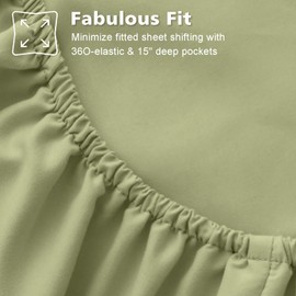 USXIBEI King Size 4 Piece Bed Sheet Set - Ultra Imitation Cotton-Premium Breathable & Cooling Sheets - Hotel Luxury Bed Sheets Deep Pocket up to 15"- Wrinkle, Fade, Stain Resistant (Olive, King)