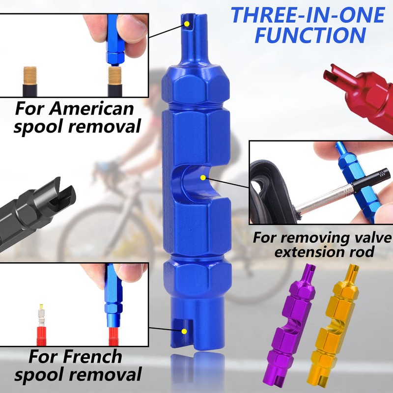 TORMEN Bike Valve Core Remover Tool 3 in 1 Bike