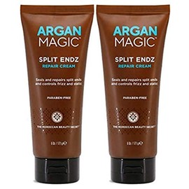 Argan Magic Split Endz Repair Cream - Instantly Binds Frayed and Separated Ends While Preventing Future Breakage | Controls Frizz | Made in USA, Paraben Free, Cruelty Free (6 oz / 2 Pack)