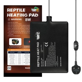 LUCKY HERP Reptile Heating Mat, 8W Terrarium Reptile Heat Pad with Temperature Adjustment, Vivarium Heat Mat for Turtle, Lizard, Hermit Crab, Frog, Snake(6x8in)
