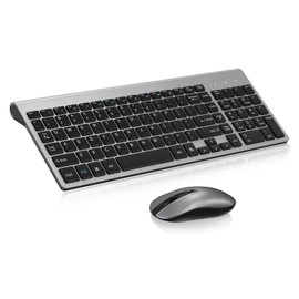 cimetech EasyTyping KF10 Wireless Keyboard and Mouse Combo, [Silent Scissor Switch Keys][Labor-Saving Keys]Ultra Slim Wireless Computer Keyboard and Mouse, Easy Setup for PC/Laptop/Mac/Windows - Grey