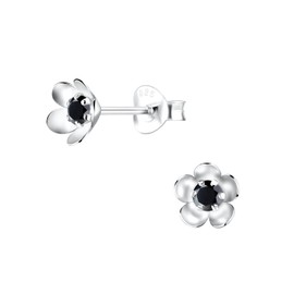 Frieda + Paul Flower Cubic Zirconia Stone Ladies Women Girls Stud Earrings 925 Sterling Silver Tarnish Resistant Jewellery Box, Sterling Silver, Cubic Zirconia
