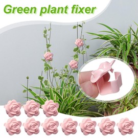 Plant Clips For Climbing Plants | 10X Flower-Shaped Invisible Wall Clips Hooks For Vines | Fixing Traction Tool, Green Plant Fixer With Strong Adhesion For Gardening