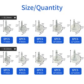 FKKFSS U Shape High Heel Tip丨10 Size 60 Pcs Non-Slip Replacement Heels, Three Colours, Suitable for Women's High Heels, Pumps, Heeled Boots, Mending Shoes (Clear, one Size)