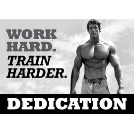Arnold Schwarzenegger #40 - Motivation Poster A3 - Work Hard - Train Harder - dedication - Motivational - Gym - Determination - Motivational - Weight Training - Gym - A3 Poster - Print - Picture