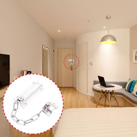 2 PCS Door Security Chain Lock Door Chain Lock Security Door Chains Stainless Steel Door Chain for Bedroom Door Hotel with Screws