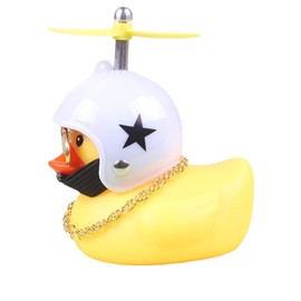 Gukasxi Duck Bike Bell,Rubber Duck Bicycle Ring Bell and Headlight Cute Cycling Bell Bike Scooter Handlebar Bell (White+Star)