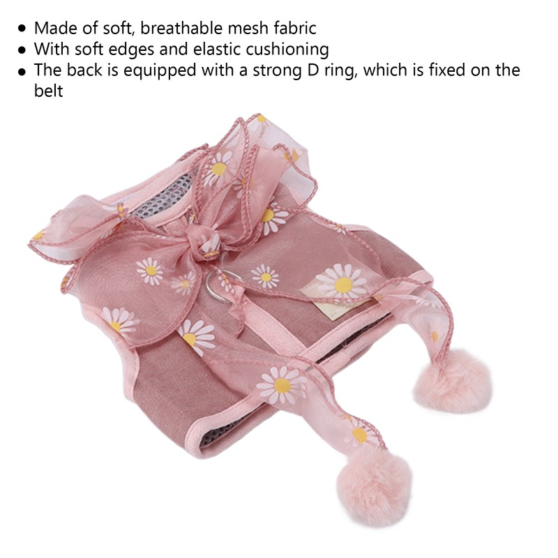 Cat Harness and Leash Set Breathable Fairy Bowknot Vest Cat