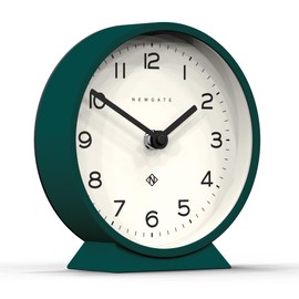 NEWGATE® M Mantel - Silent Sweep Mantel Clock - 'No Tick' - Modern Mantel Clock - Small Clock - Living Room Clock - Office Clock - Table Clock - Mantel Clock - Minimalist Dial (Edge Green)