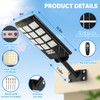 Solar Street Light Outdoor, 20000LM 6500K Waterproof Motion Sensor LED