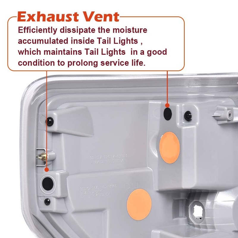 Chrome Trim Halogen Tail Lights Replacement Set Compatible with 2009-2014