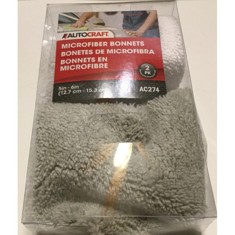 Autocraft Microfiber Bonnet For 5-6inch Diameter Buffer Wheel (2 Per