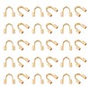 UNICRAFTALE 100 unidades de acero inoxidable quirúrgico 304 hipoalergénico de alambre guardián pequeño en forma de U, protectores de cable de alambre dorado para manualidades, joyería y manualidades