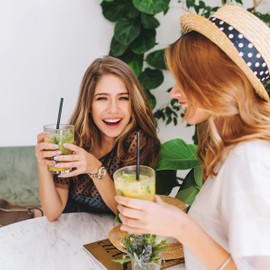 Silverkitchen 16 long drink glasses, 300 ml, plastic cups, multi-use, shatterproof drinking cups, made in Germany