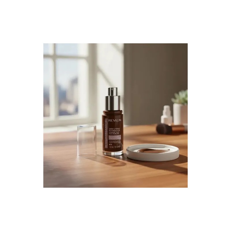 Maquillaje Illuminance Skin-caring Foundation Revlon Tono 613 Honey Java