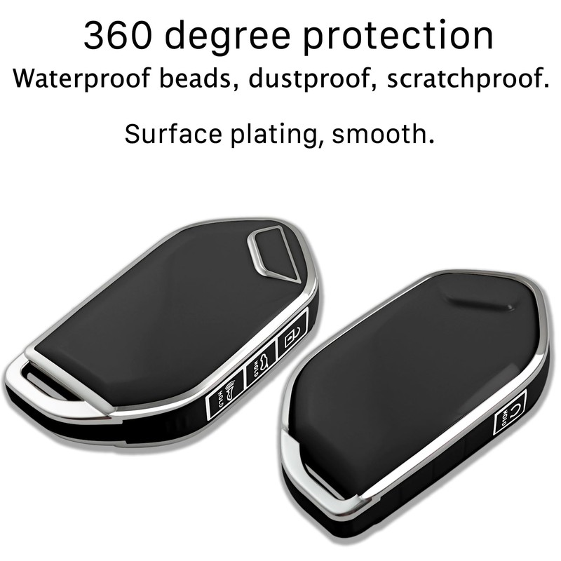 Yonmcfn for kia key fob cover with metal/leather keychain,TPU Key