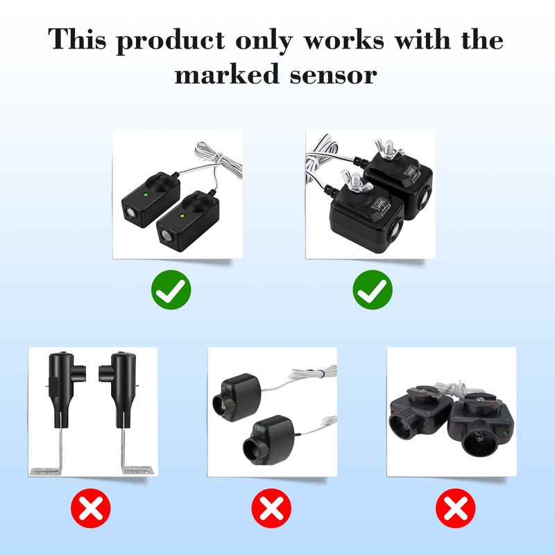 Garage Door Sensor Sun Shield - 2 Pack Garage Door