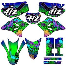 2005-2025 TTR 230 Zany Blue Senge Graphics Complete Kit with Rider I.D. Compatible with Yamaha
