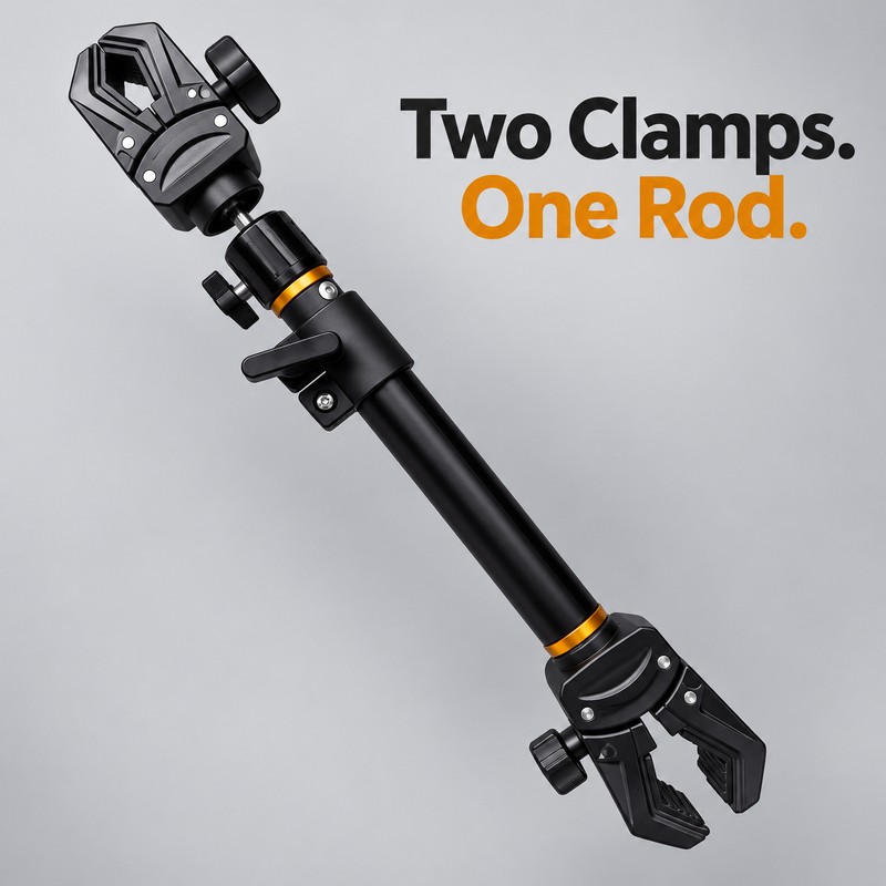 Double Head Thickened Mechanism Clamp Riding Selfie Stick – Telescopic