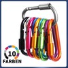 10Pcs Carabiner Clip 3.2"Caribeana Clips with Screw Lock, 10 Colours