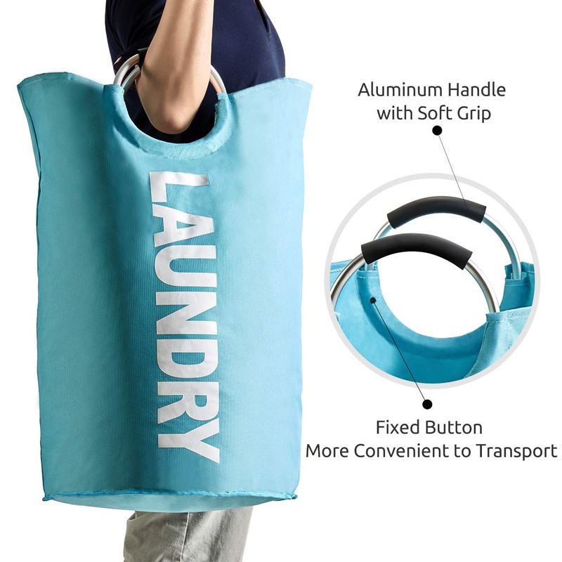 YOUDENOVA ランドリーバスケット 大容量82L せんたくかご 85％防水性 折りたたみ 撥水加工 耐荷重15KG 洗濯物入れ 取っ手付き