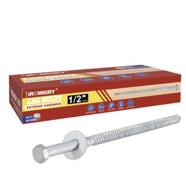 HROMIGRY 1/2" x 8" Lag Bolts (12 Pcs) Lag Screws for Wood, Hot Dip Galvanized, Hex Head with Washers