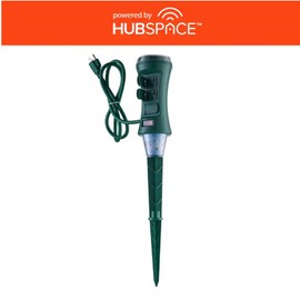 Defiant Smart Outdoor 4 ft. 6-Outlet Power Stake Timer w/Lights Projector by Hubspace